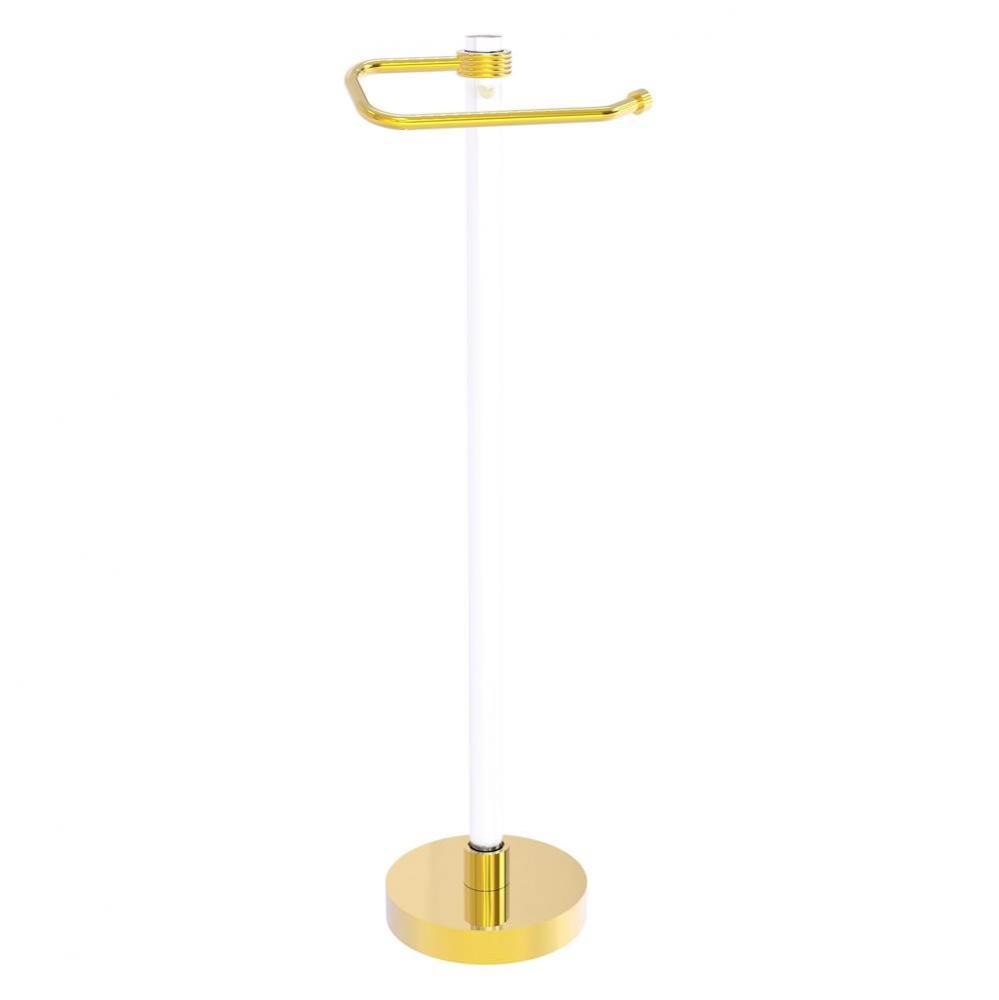 Clearview Collection Euro Style Free Standing Toilet Paper Holder with Grooved Accents - Polished