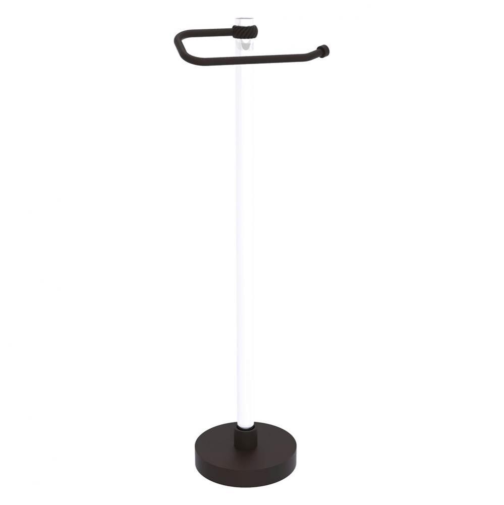 Clearview Collection Euro Style Free Standing Toilet Paper Holder with Twisted Accents - Oil Rubbe