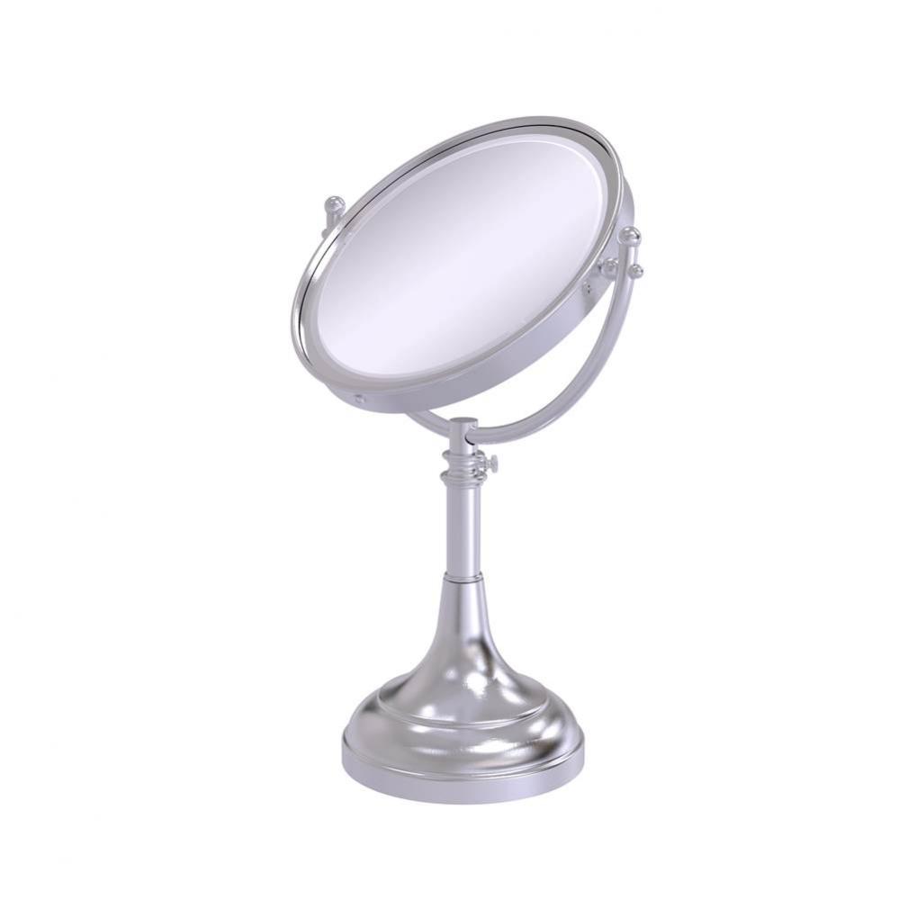 Height Adjustable 8 Inch Vanity Top Make-Up Mirror 4X Magnification