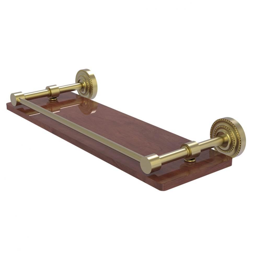 Dottingham Collection 16 Inch Solid IPE Ironwood Shelf with Gallery Rail