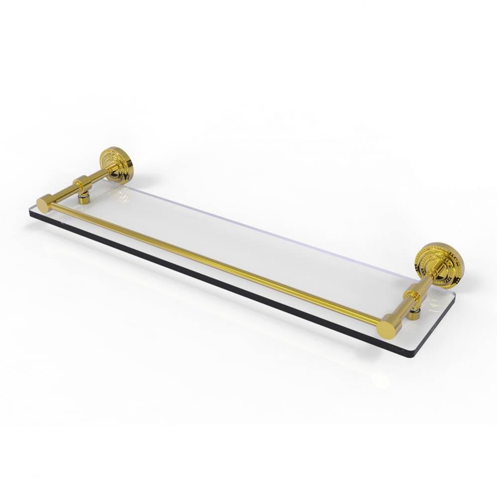 Dottingham 22 Inch Glass Shelf with Gallery Rail