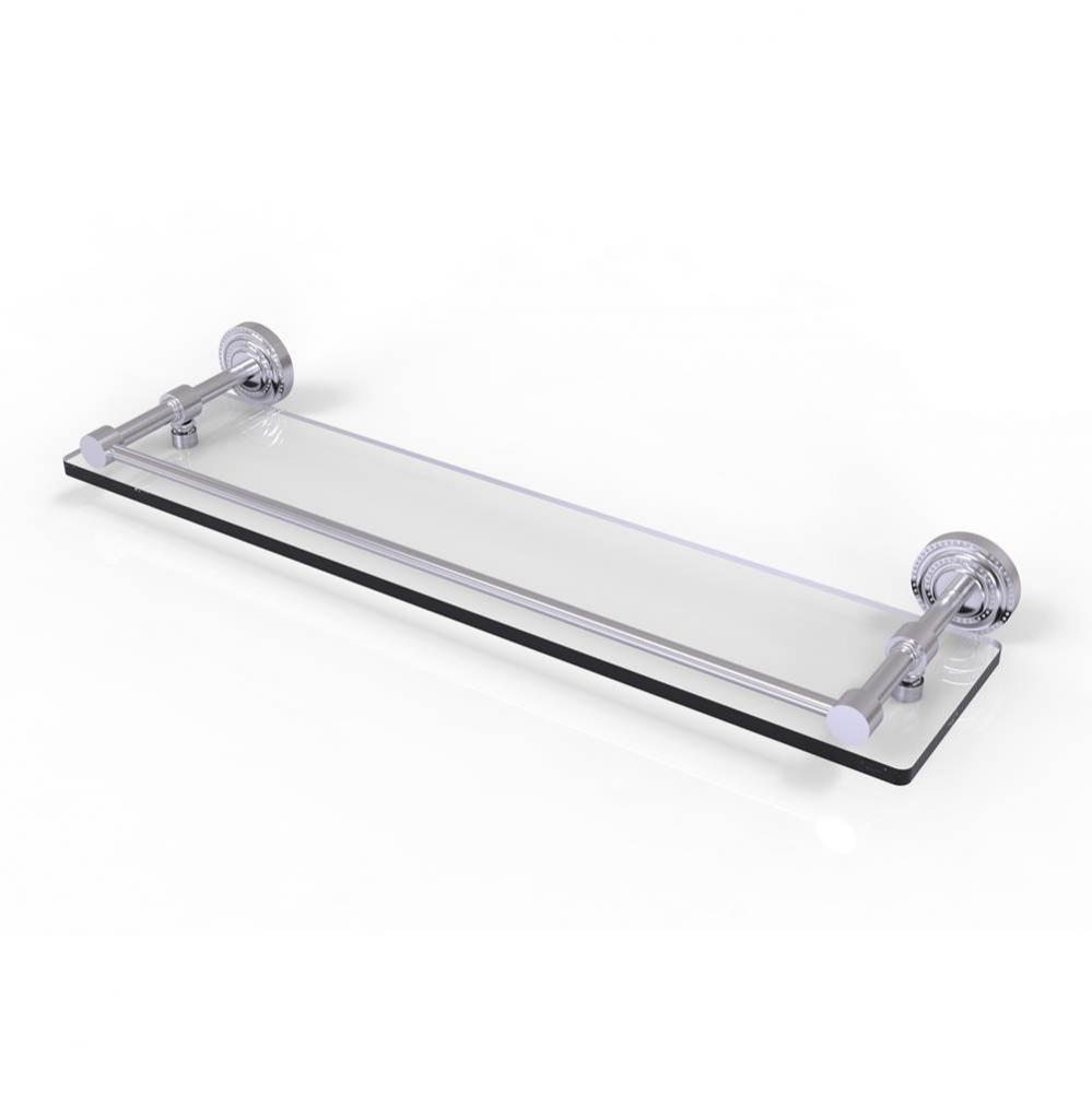 Dottingham 22 Inch Glass Shelf with Gallery Rail