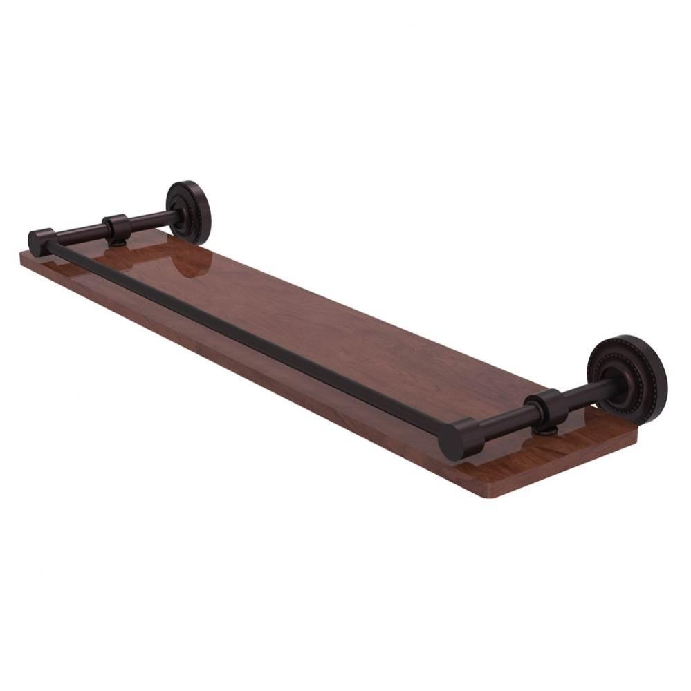 Dottingham Collection 22 Inch Solid IPE Ironwood Shelf with Gallery Rail