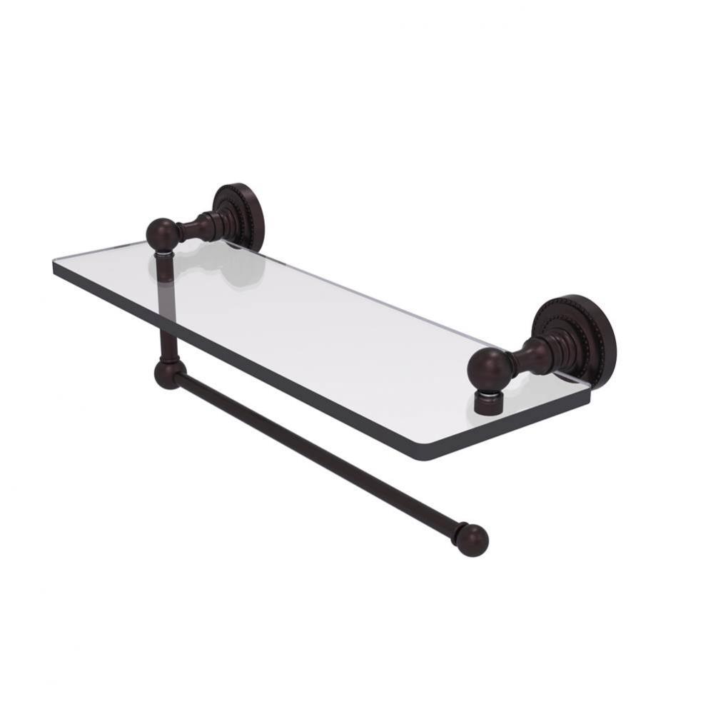 Dottingham Collection Paper Towel Holder with 16 Inch Glass Shelf