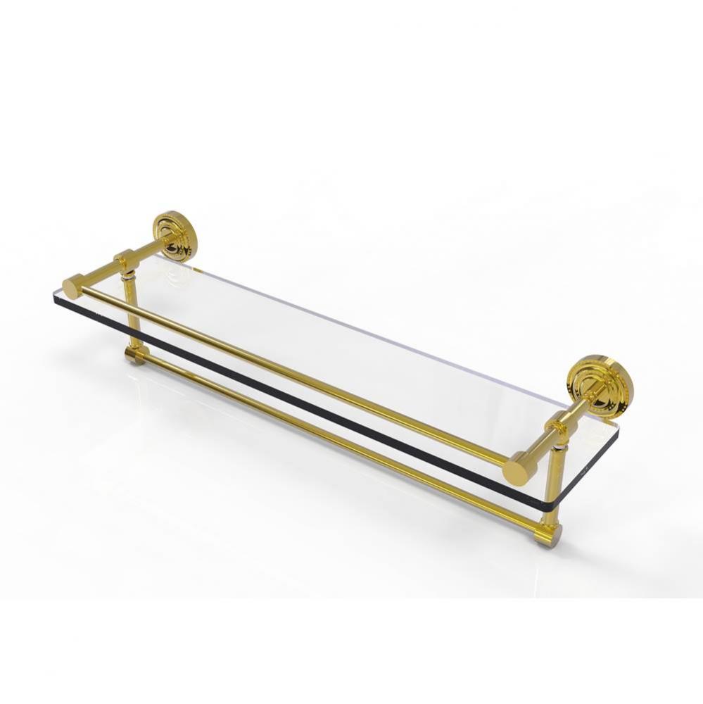 Dottingham 22 Inch Gallery Glass Shelf with Towel Bar
