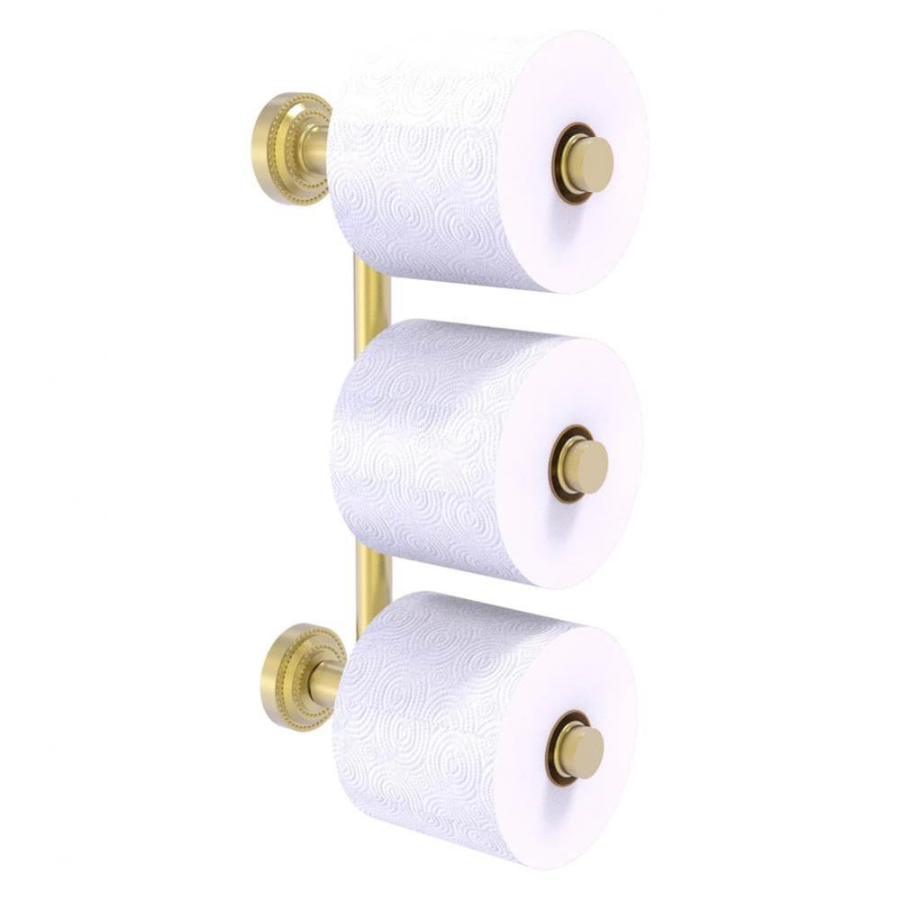 Dottingham Collection 3 Roll Reserve Roll Toilet Paper Holder - Satin Brass