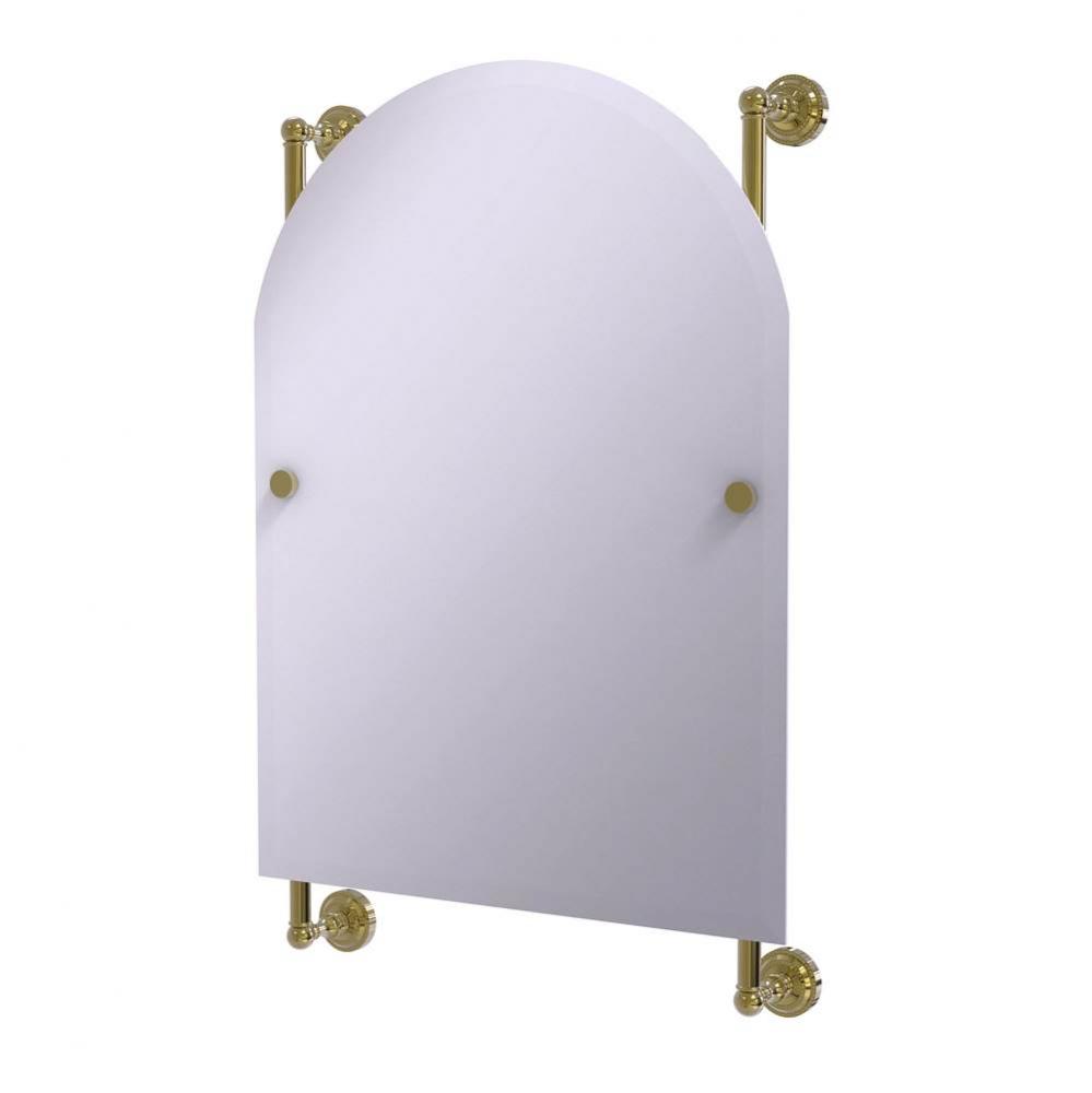 Dottingham Collection Arched Top Frameless Rail Mounted Mirror