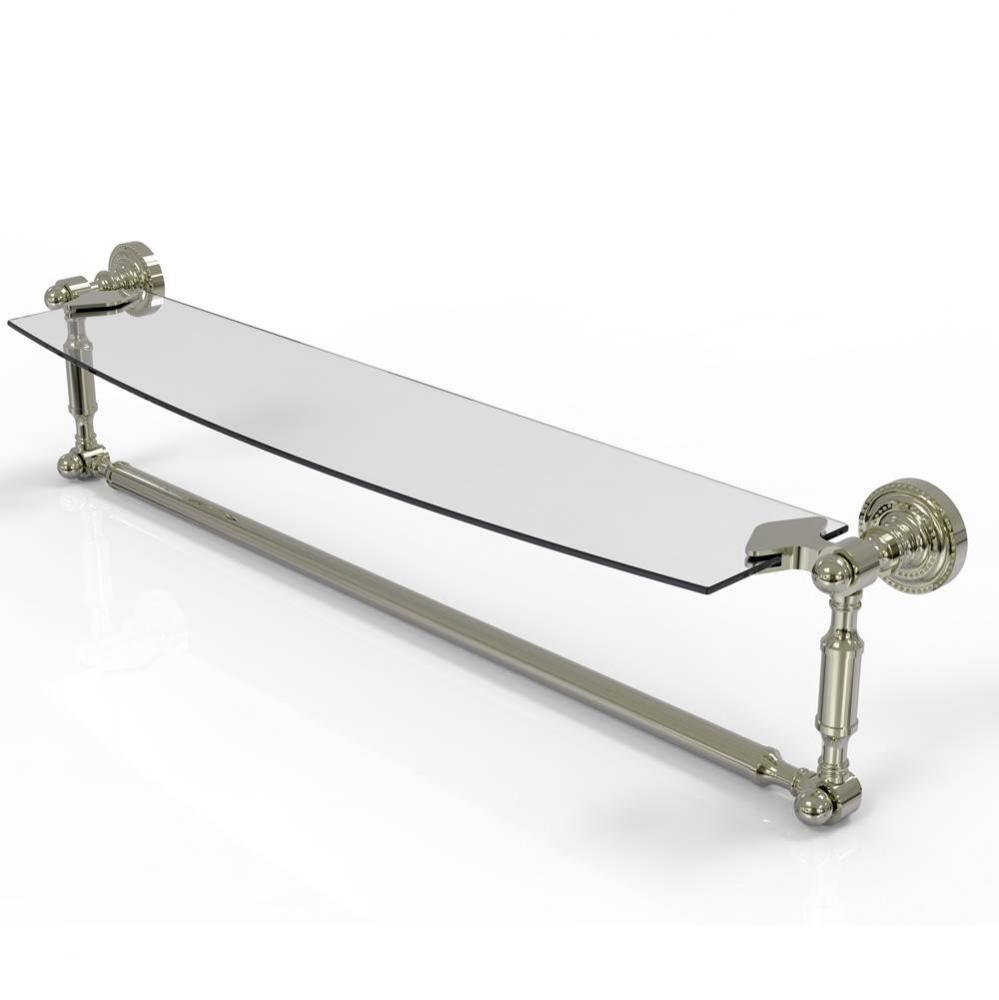Dottingham 24 Inch Glass Vanity Shelf with Integrated Towel Bar