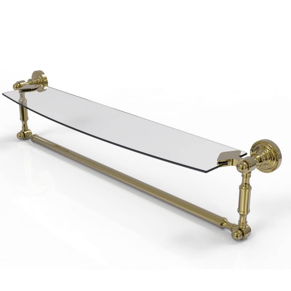 Dottingham 24 Inch Glass Vanity Shelf with Integrated Towel Bar