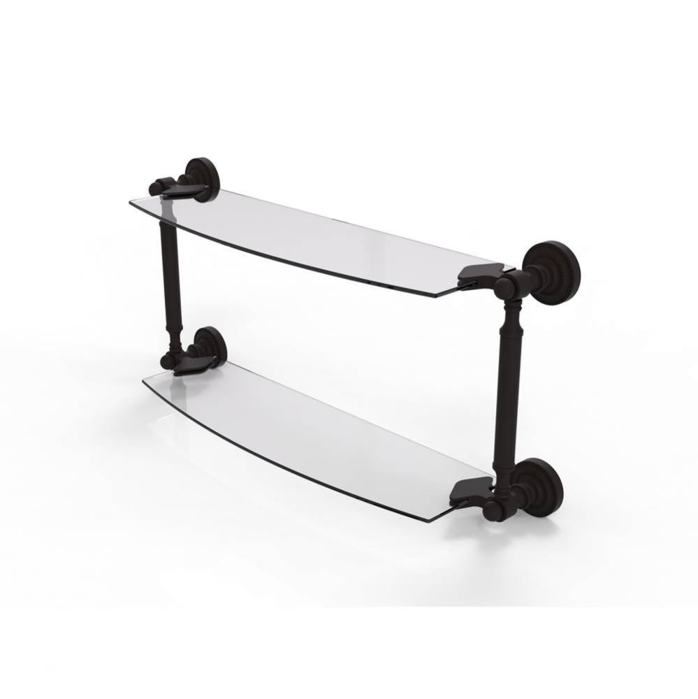 Dottingham Collection 18 Inch Two Tiered Glass Shelf