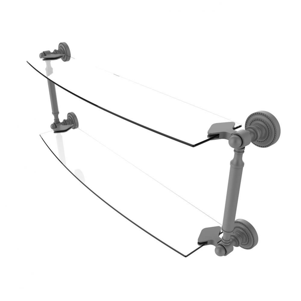 Dottingham Collection 24 Inch Two Tiered Glass Shelf