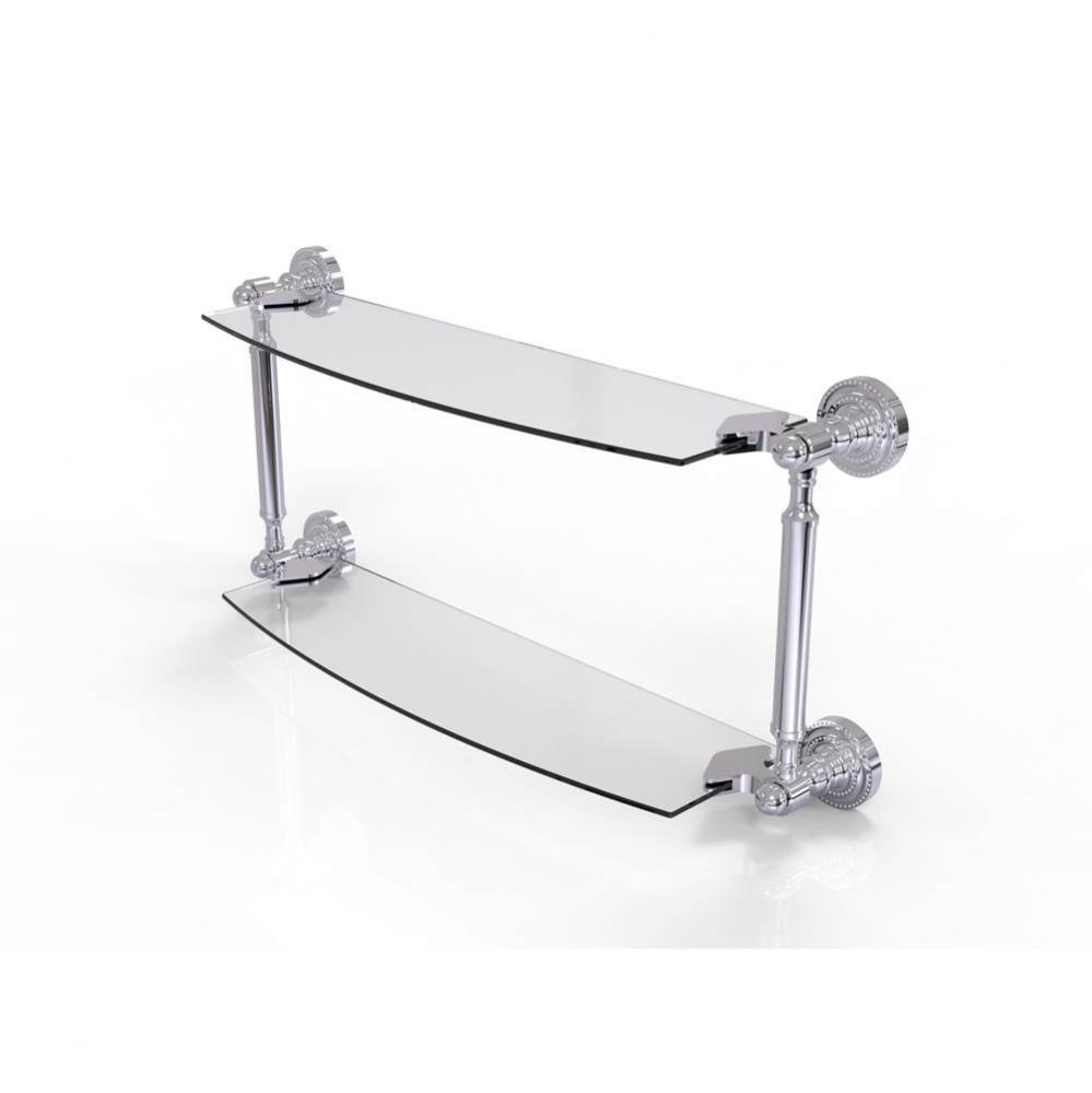 Dottingham Collection 24 Inch Two Tiered Glass Shelf