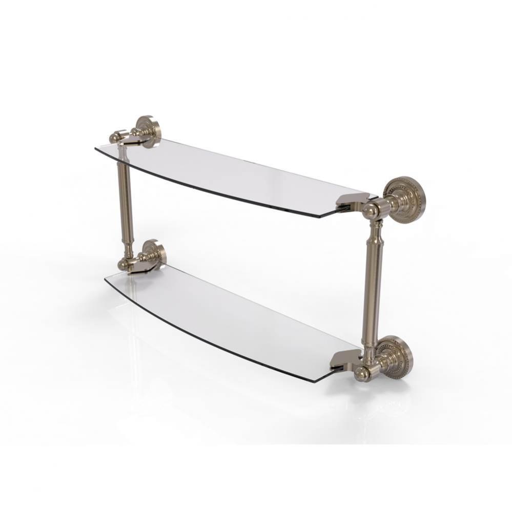 Dottingham Collection 24 Inch Two Tiered Glass Shelf