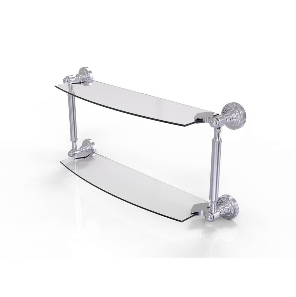 Dottingham Collection 24 Inch Two Tiered Glass Shelf