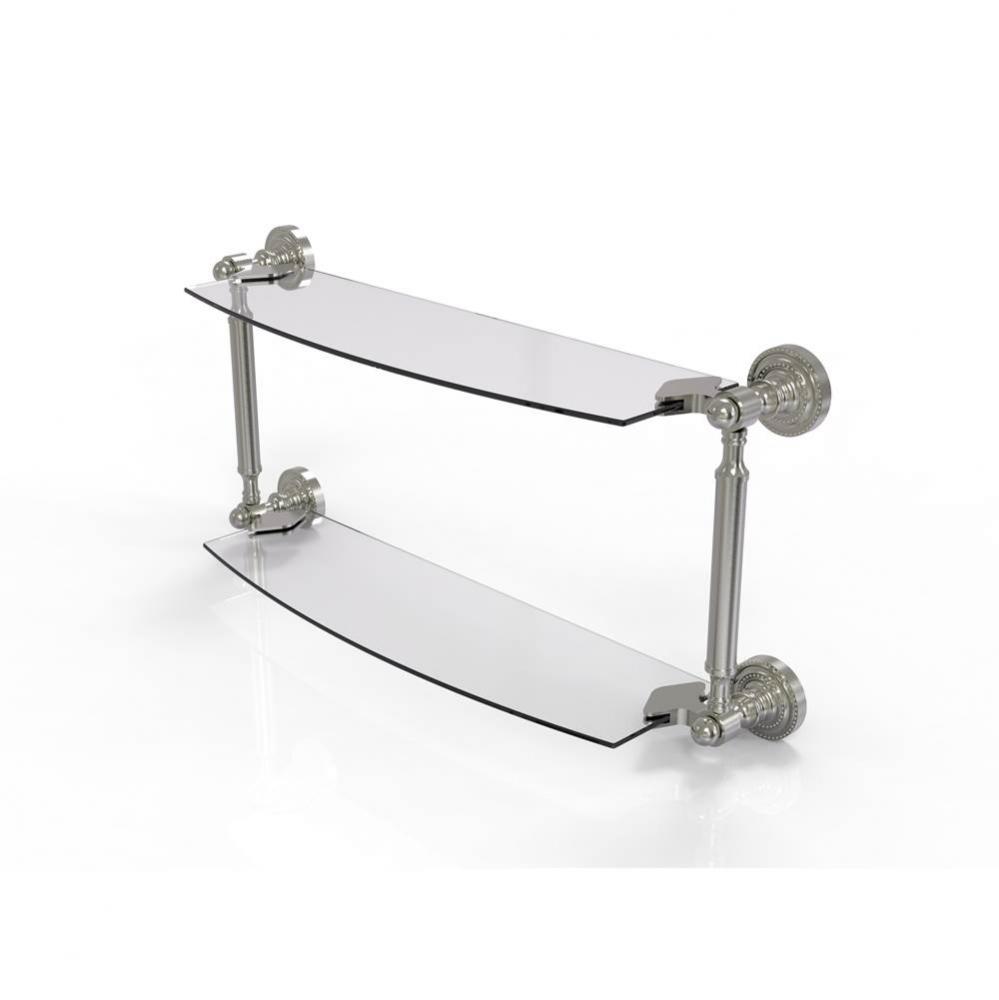 Dottingham Collection 24 Inch Two Tiered Glass Shelf