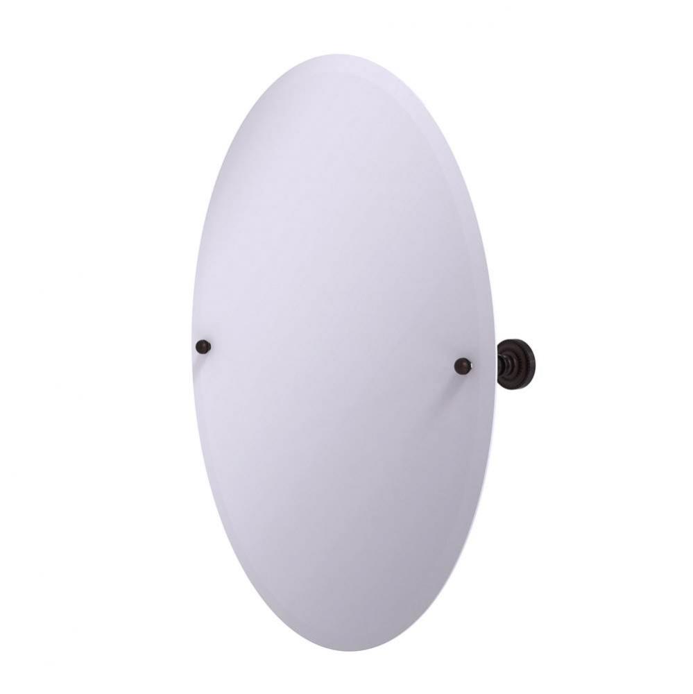 Frameless Oval Tilt Mirror with Beveled Edge
