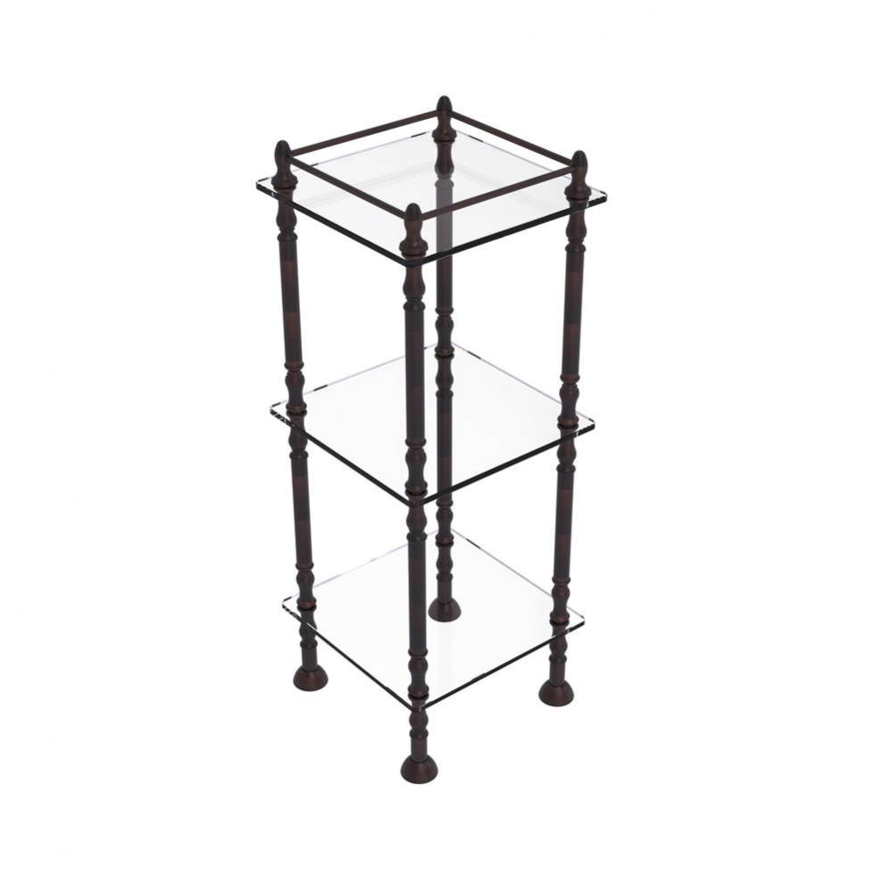 Three Tier Etagere with 14 Inch x 14 Inch Shelves