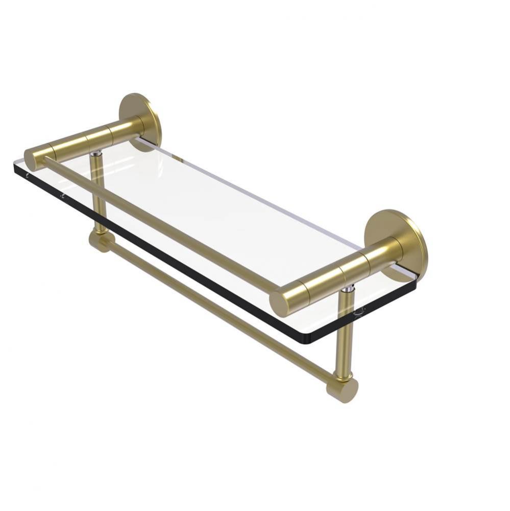 Fresno Collection 16 Inch Glass Shelf with Vanity Rail and Integrated Towel Bar