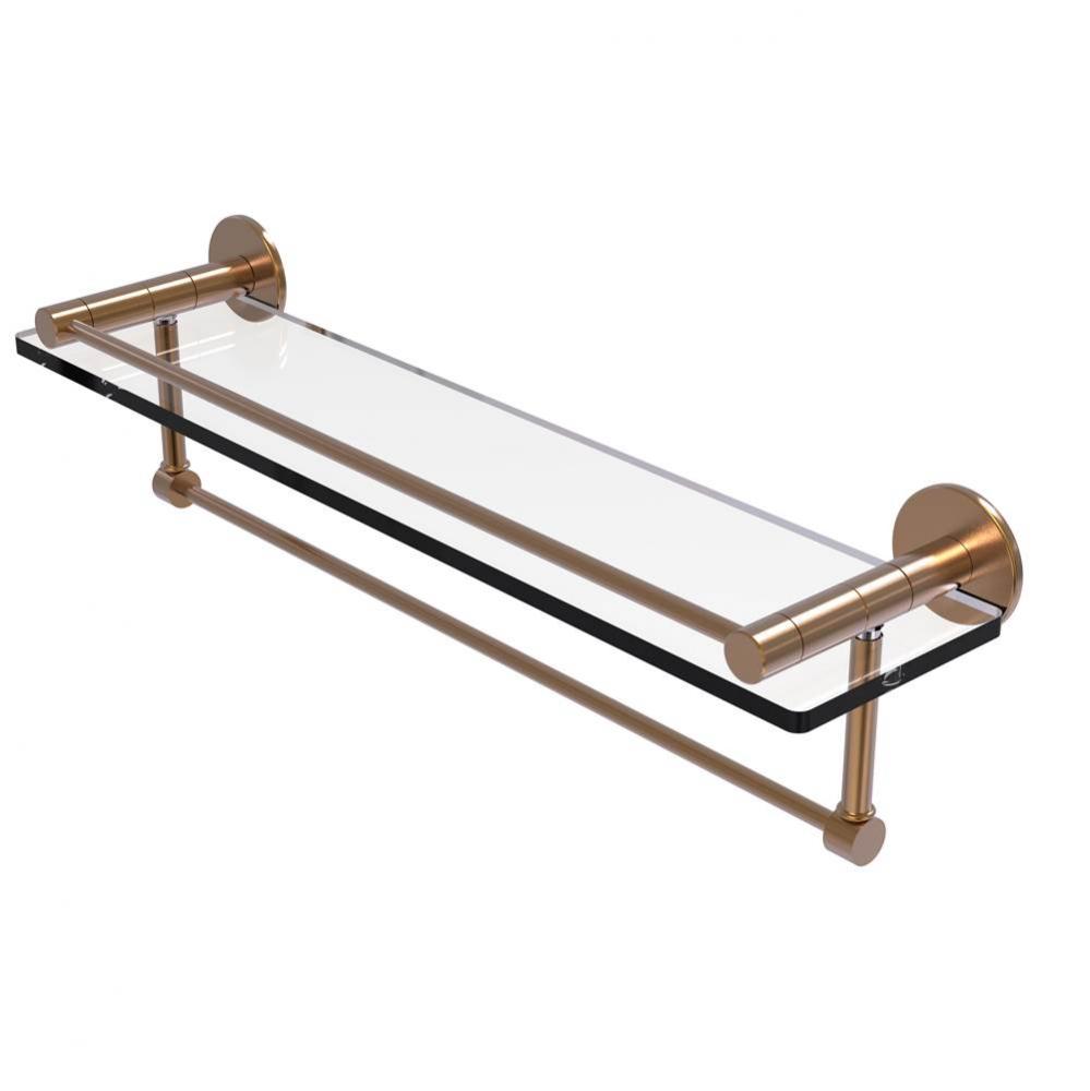Fresno Collection 22 Inch Glass Shelf with Vanity Rail and Integrated Towel Bar