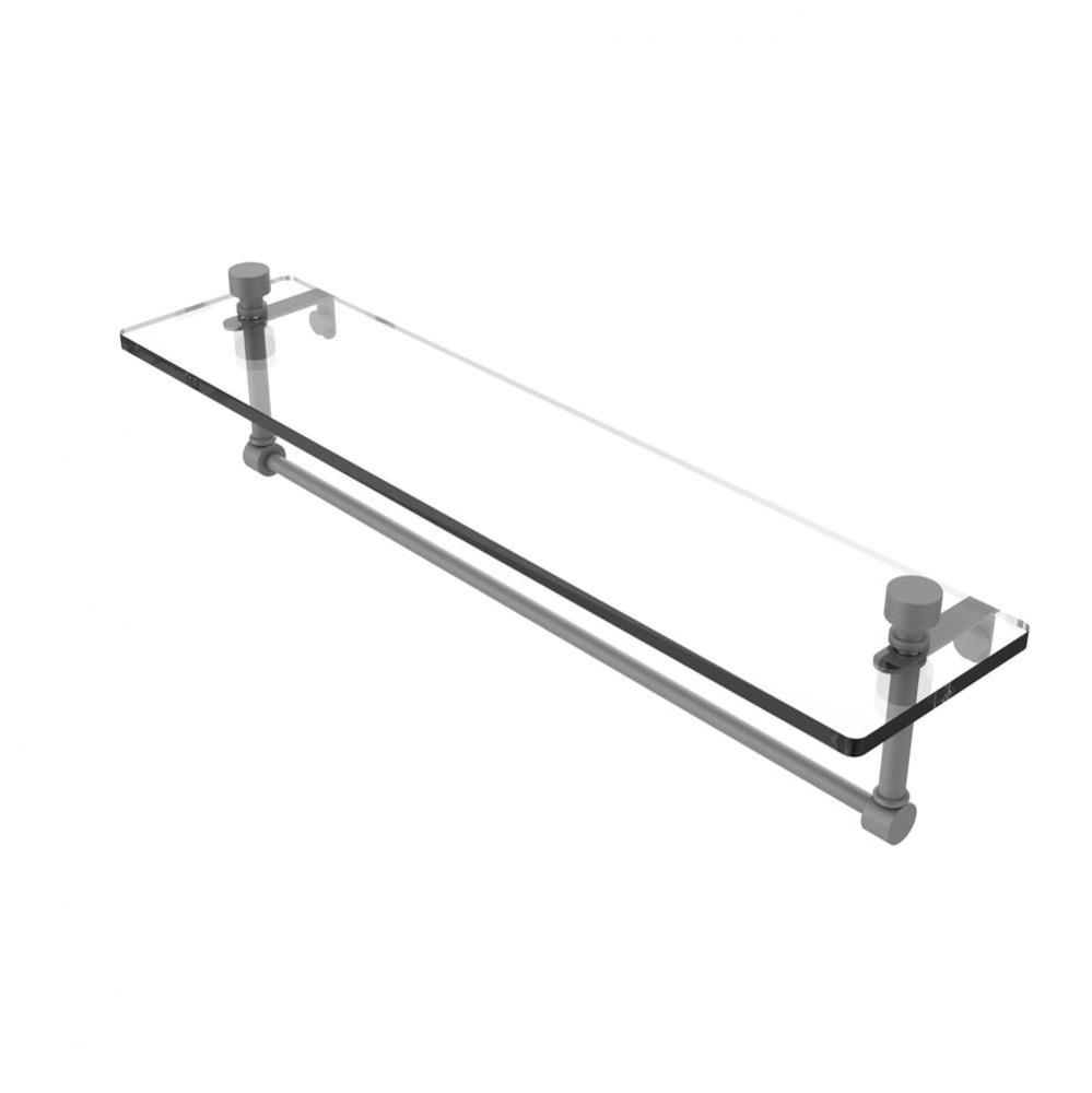 Foxtrot 22 Inch Glass Vanity Shelf with Integrated Towel Bar