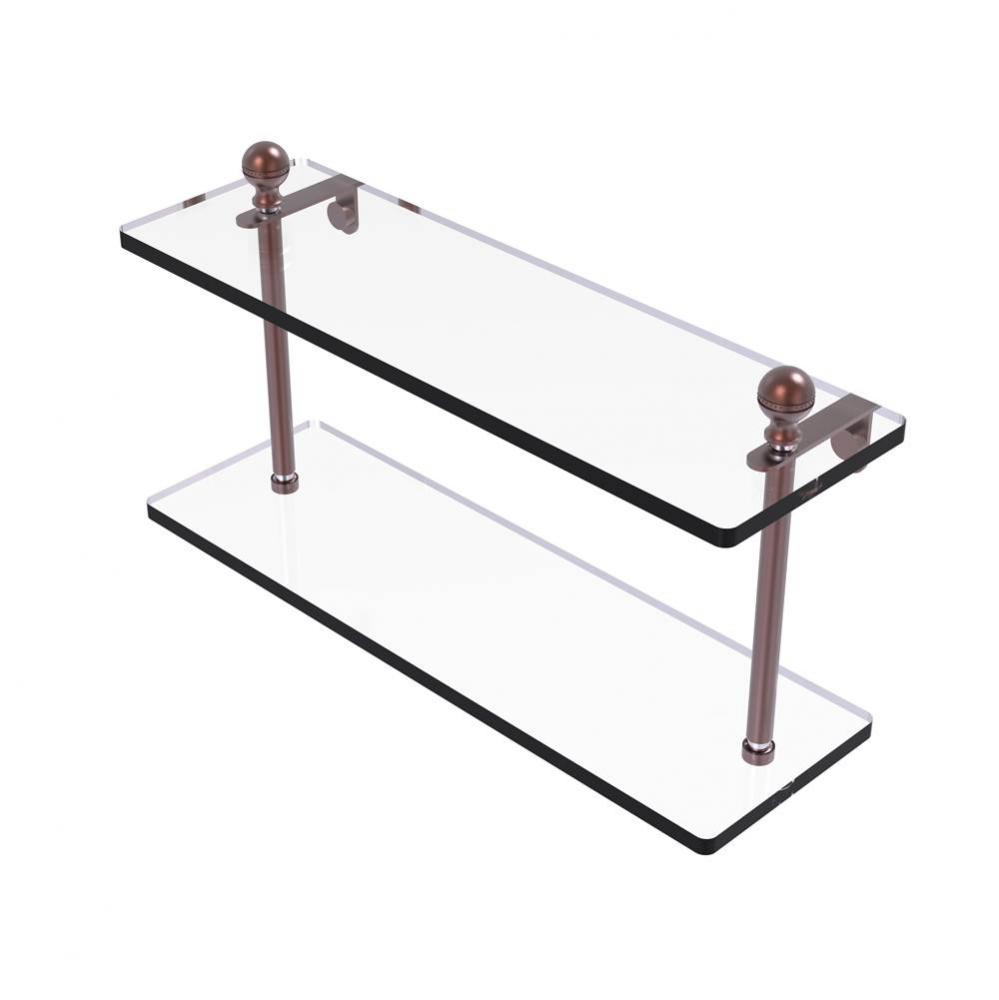 Mambo Collection 16 Inch Two Tiered Glass Shelf