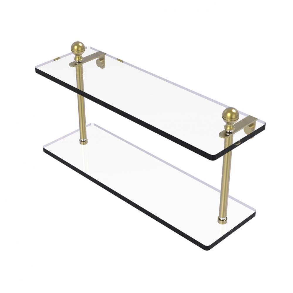 Mambo Collection 16 Inch Two Tiered Glass Shelf