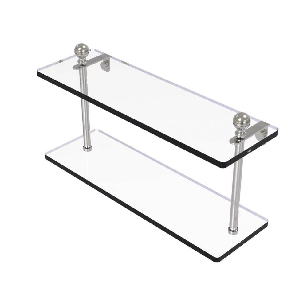 Mambo Collection 16 Inch Two Tiered Glass Shelf