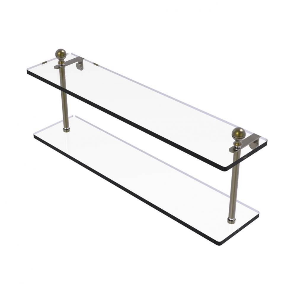 Mambo Collection 22 Inch Two Tiered Glass Shelf