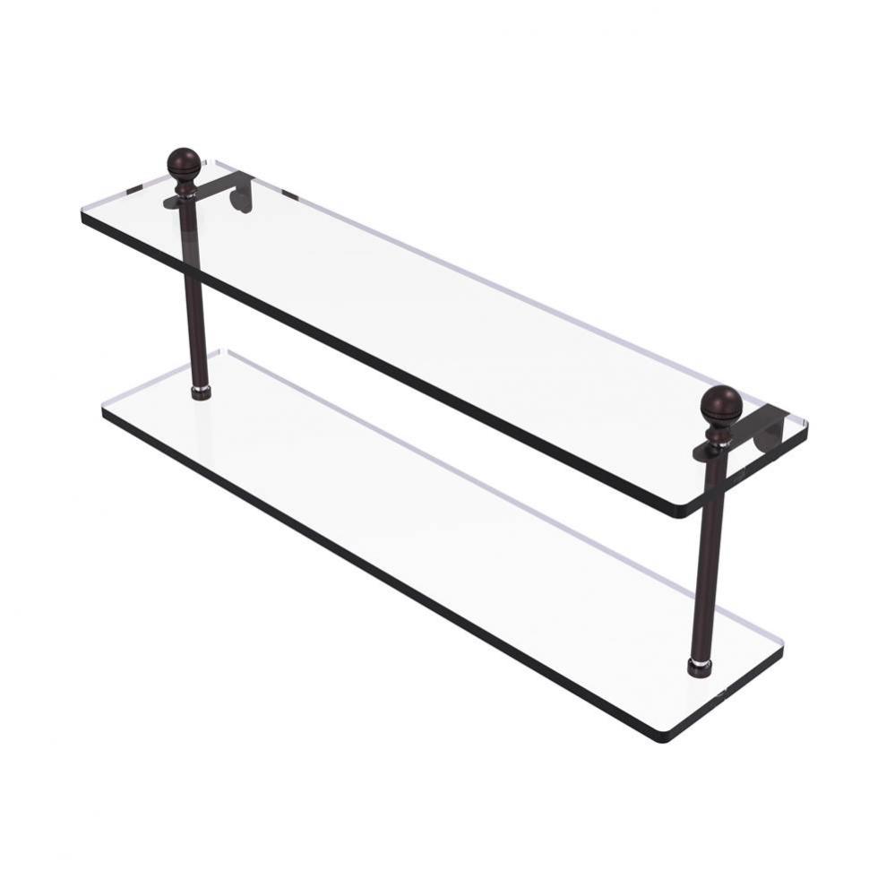 Mambo Collection 22 Inch Two Tiered Glass Shelf