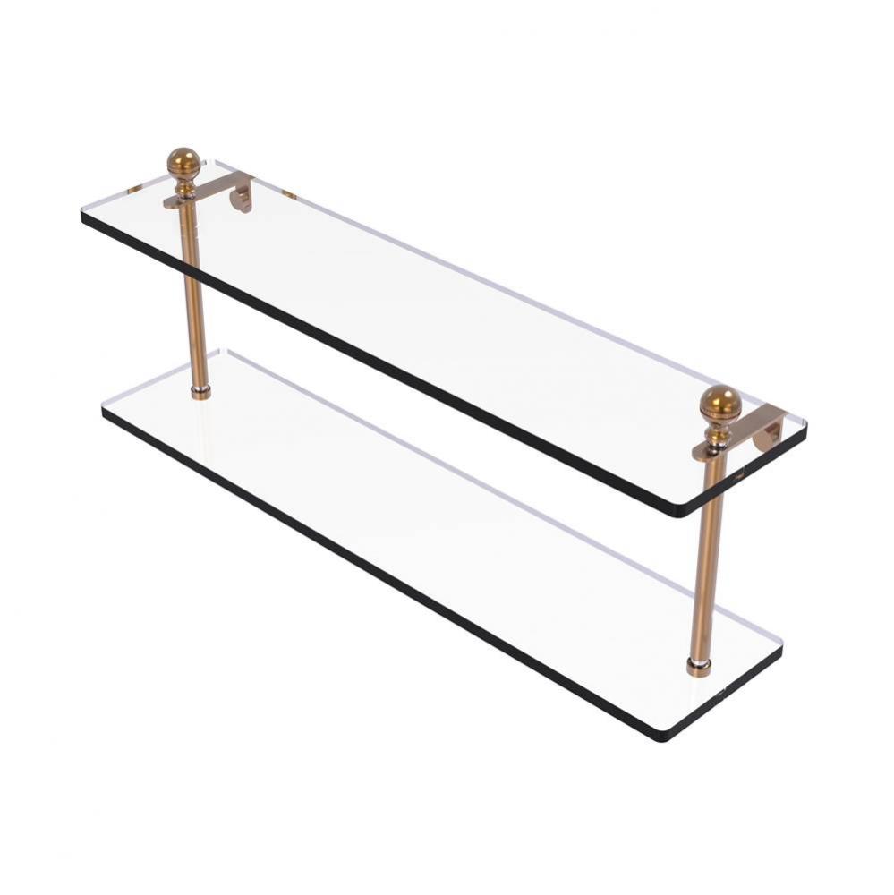Mambo Collection 22 Inch Two Tiered Glass Shelf