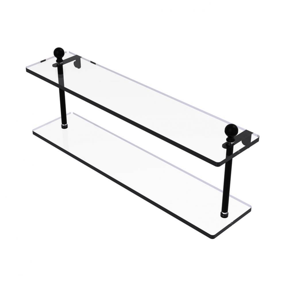 Mambo Collection 22 Inch Two Tiered Glass Shelf
