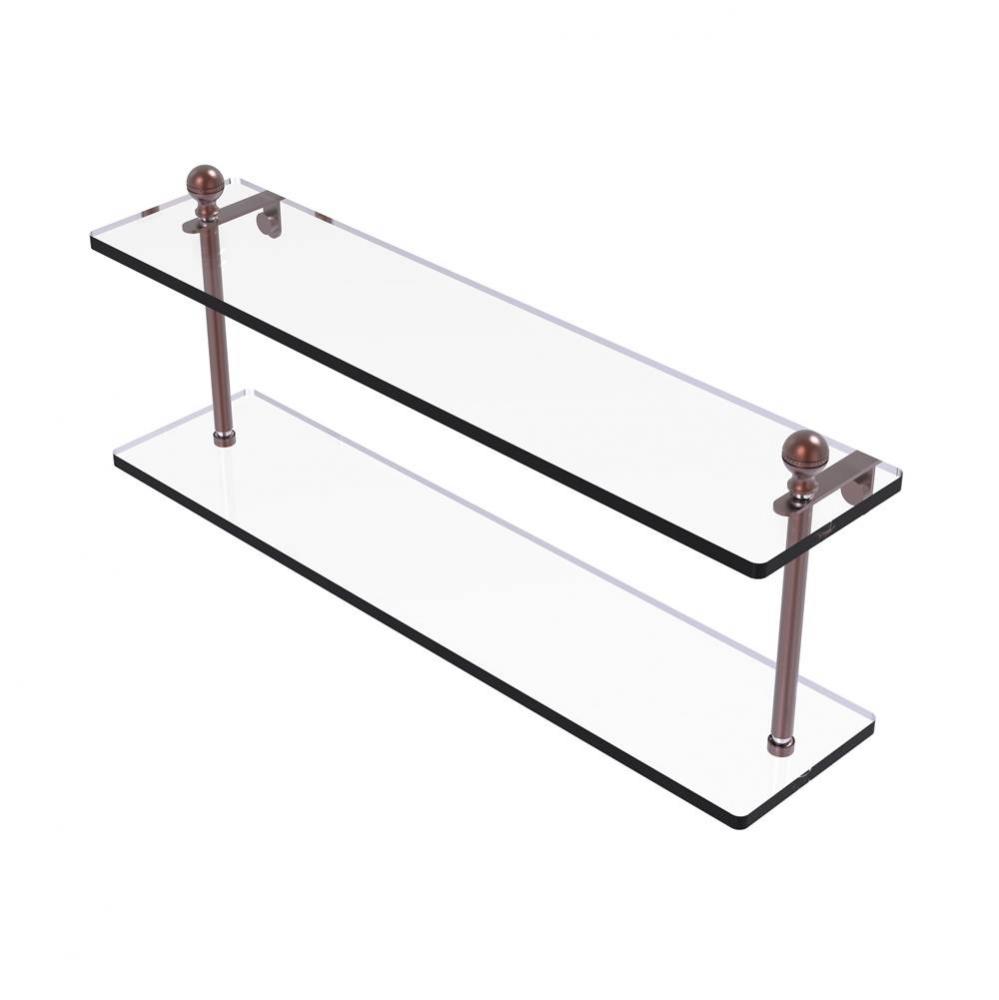 Mambo Collection 22 Inch Two Tiered Glass Shelf