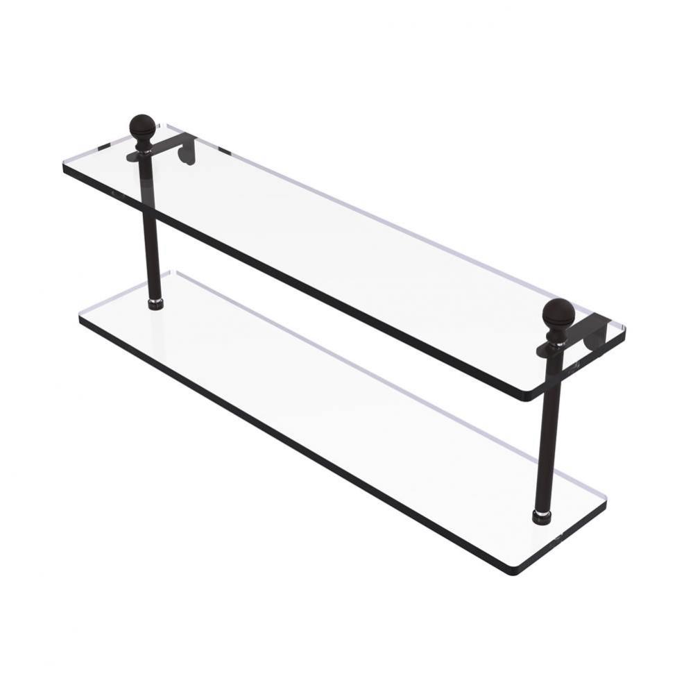 Mambo Collection 22 Inch Two Tiered Glass Shelf