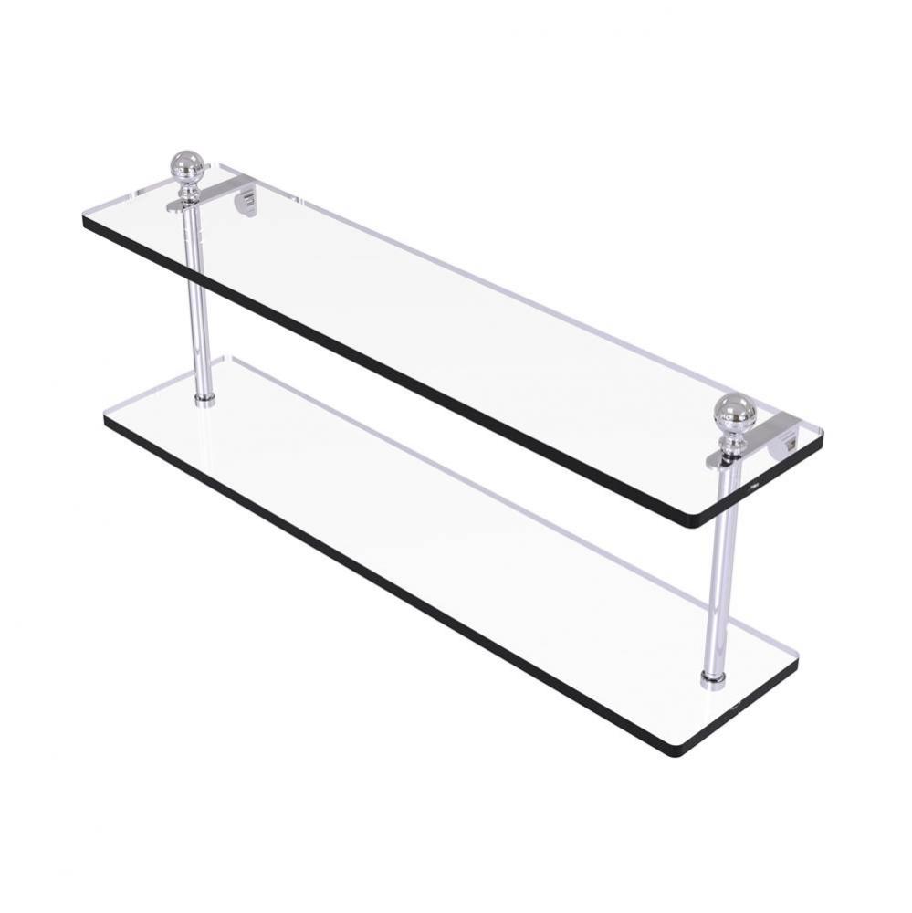 Mambo Collection 22 Inch Two Tiered Glass Shelf