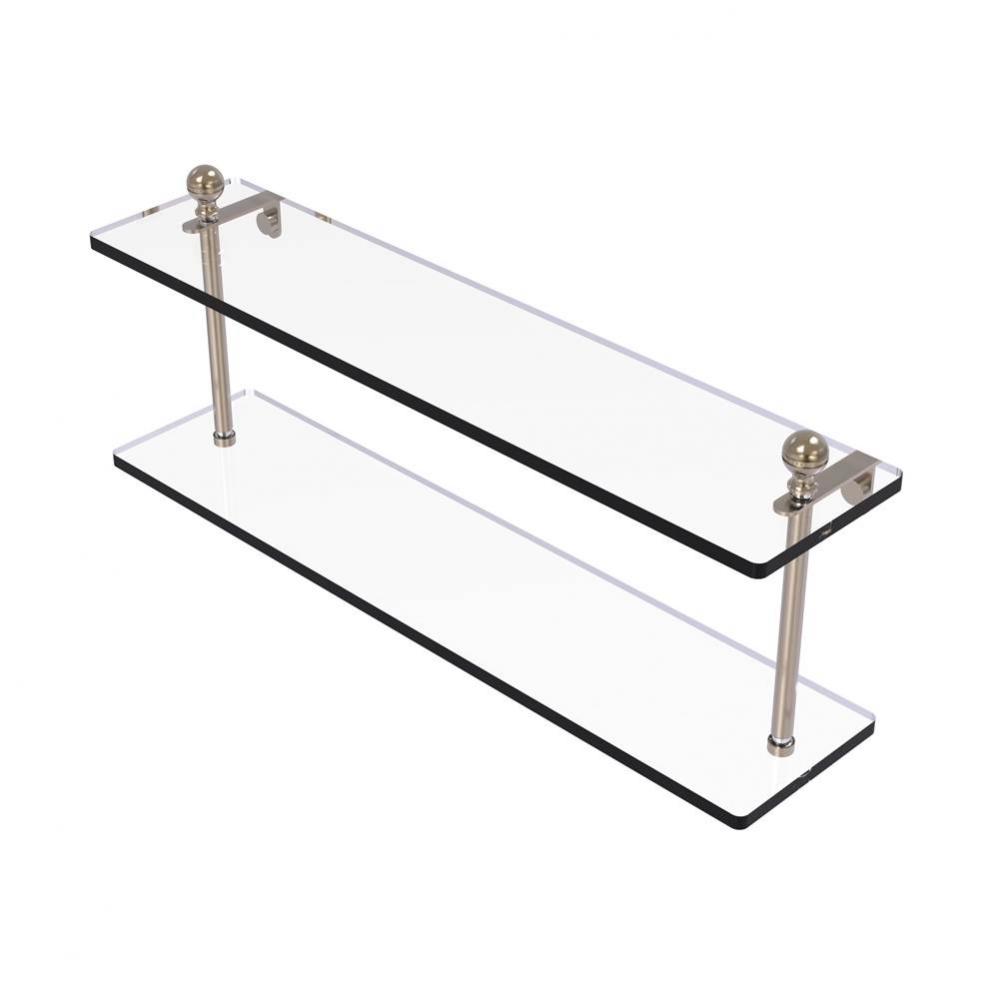 Mambo Collection 22 Inch Two Tiered Glass Shelf