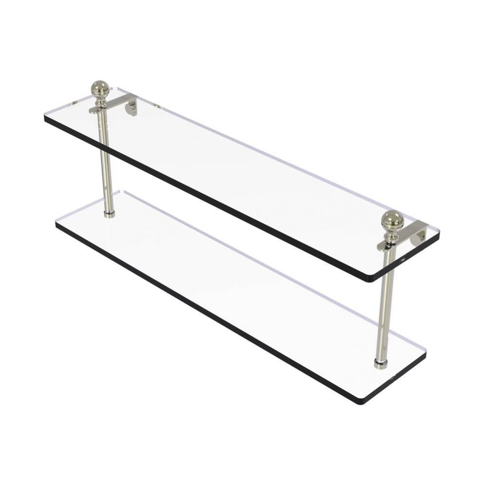 Mambo Collection 22 Inch Two Tiered Glass Shelf