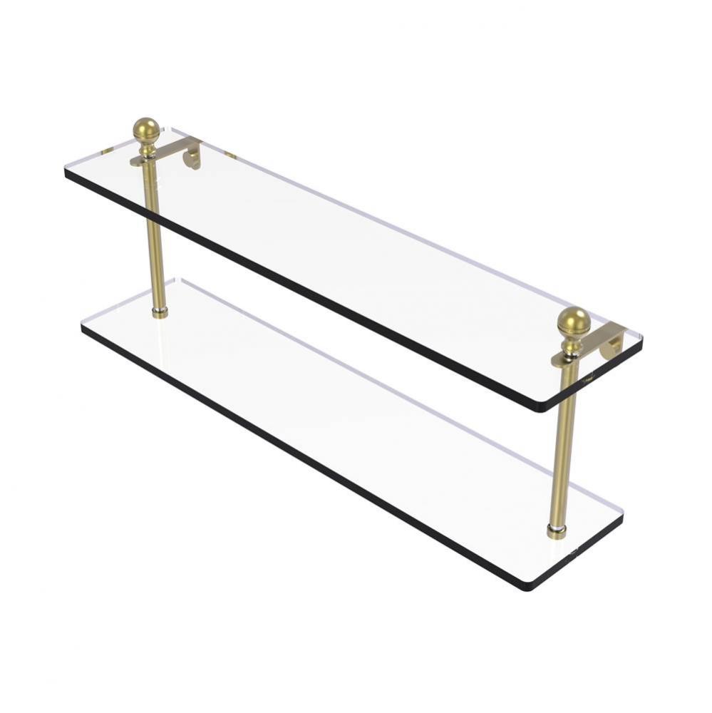 Mambo Collection 22 Inch Two Tiered Glass Shelf