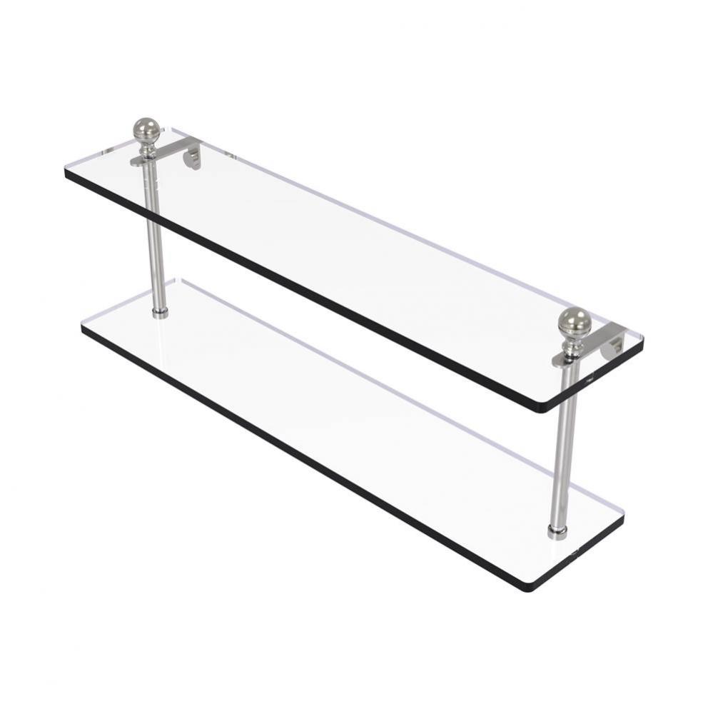 Mambo Collection 22 Inch Two Tiered Glass Shelf