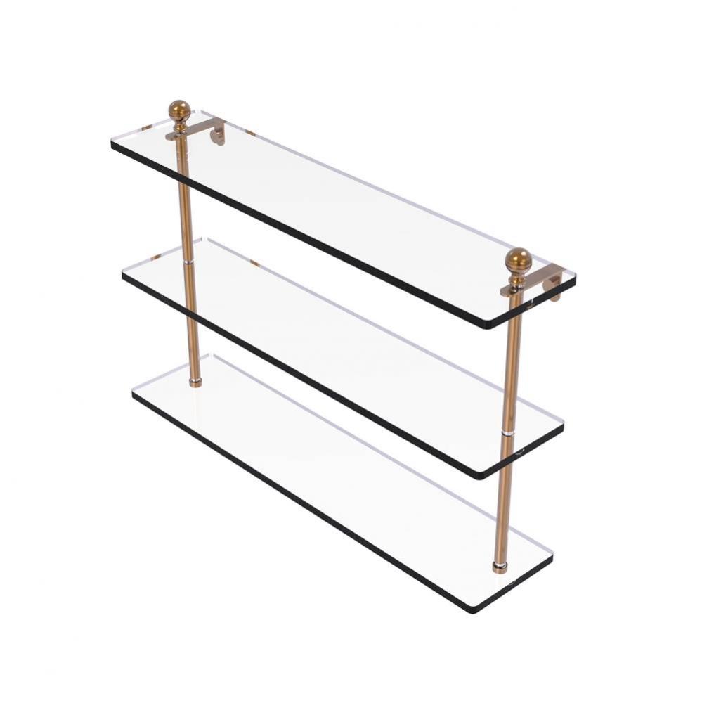 Mambo Collection 22 Inch Triple Tiered Glass Shelf