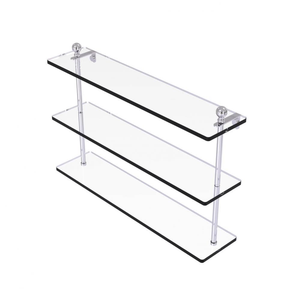 Mambo Collection 22 Inch Triple Tiered Glass Shelf