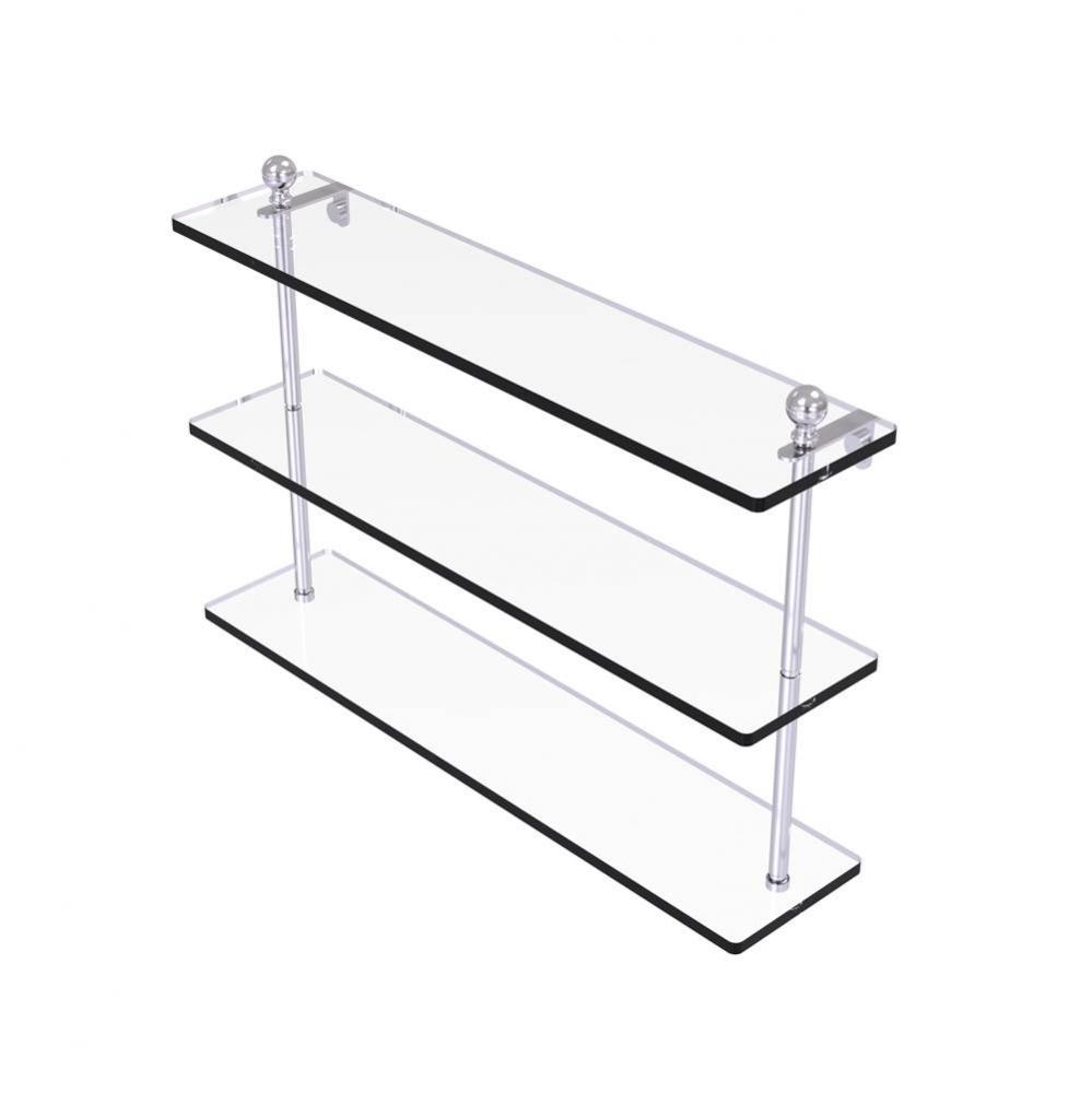 Mambo Collection 22 Inch Triple Tiered Glass Shelf