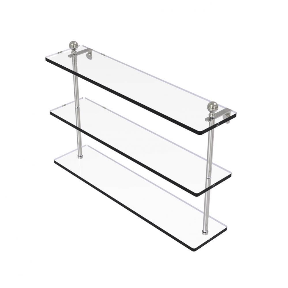 Mambo Collection 22 Inch Triple Tiered Glass Shelf
