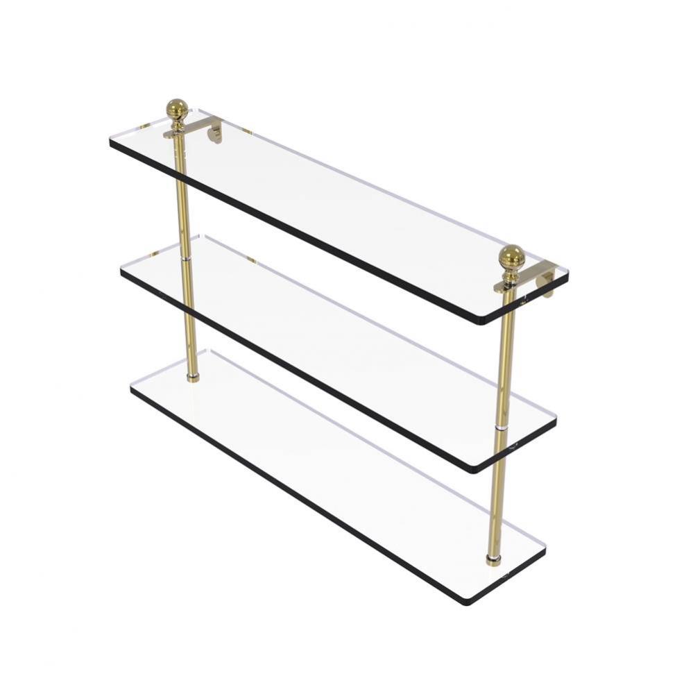 Mambo Collection 22 Inch Triple Tiered Glass Shelf