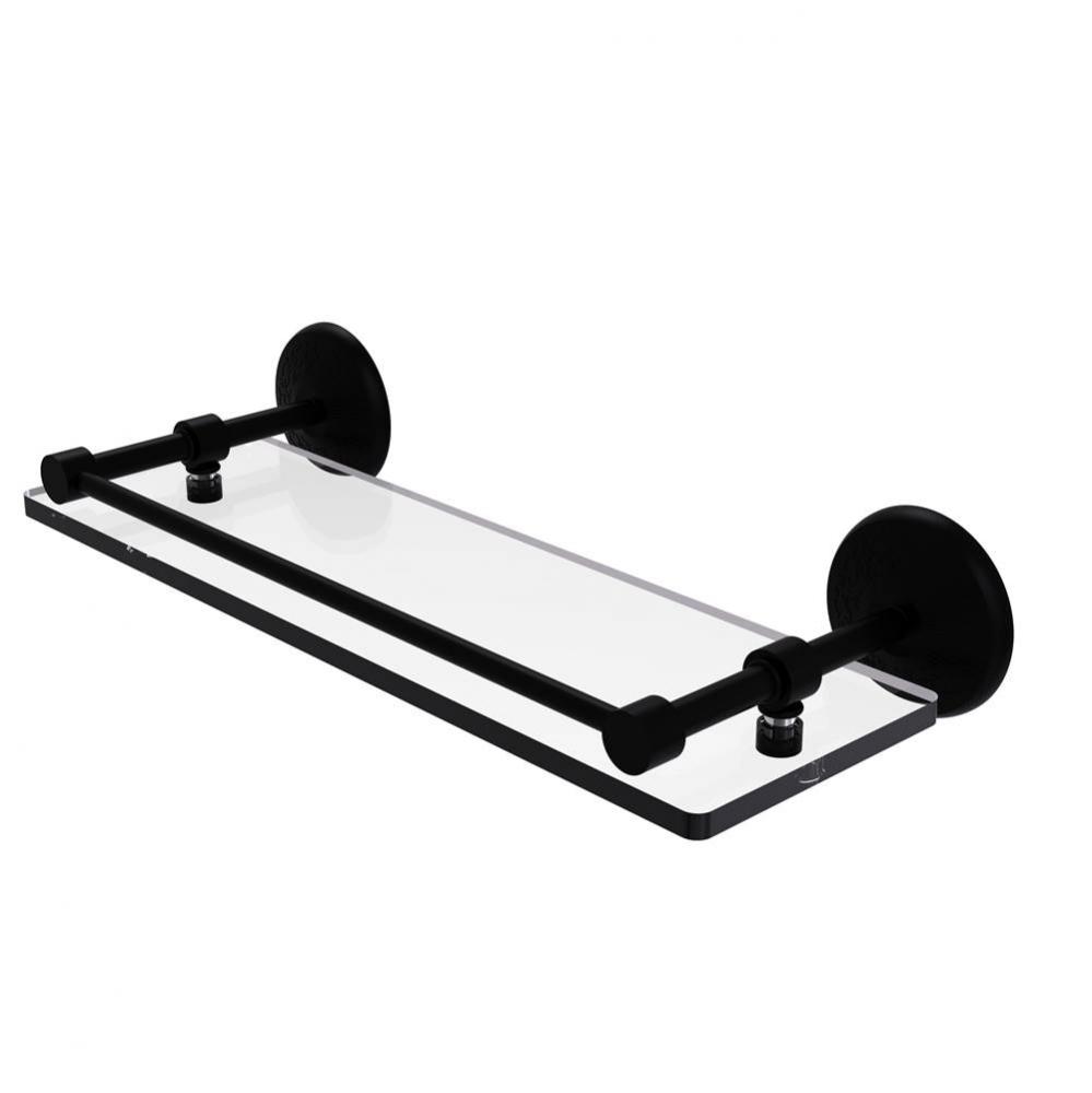 Monte Carlo 16 Inch Tempered Glass Shelf with Gallery Rail