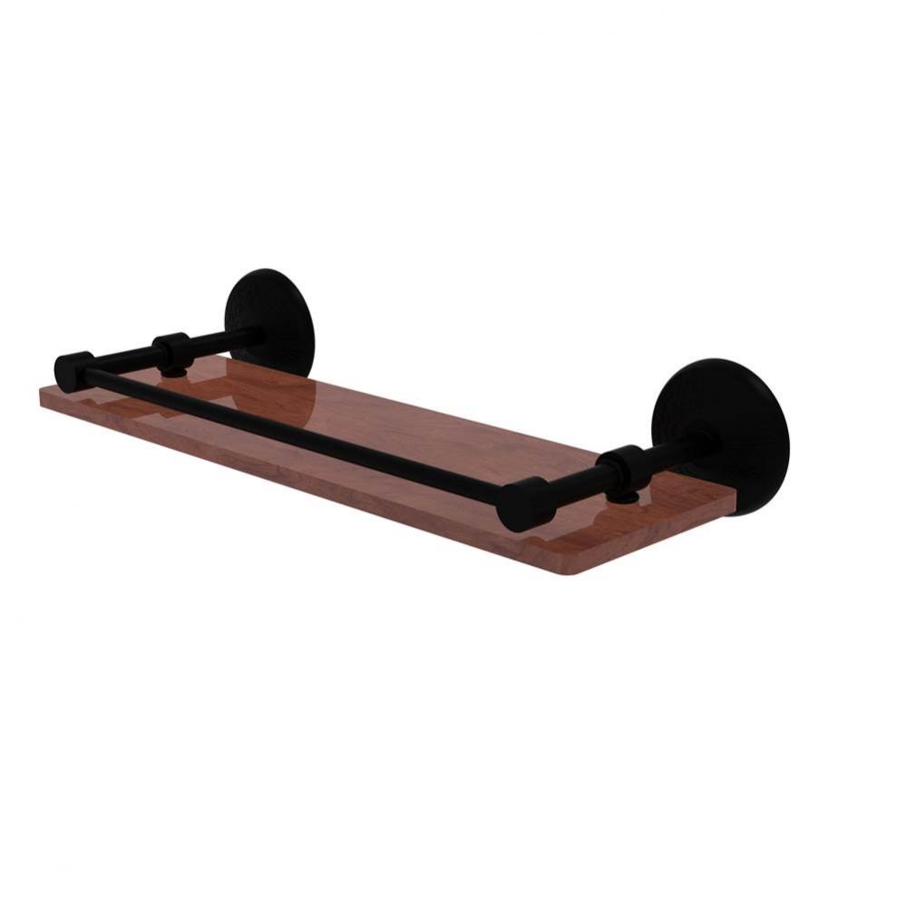 Monte Carlo Collection 16 Inch Solid IPE Ironwood Shelf with Gallery Rail