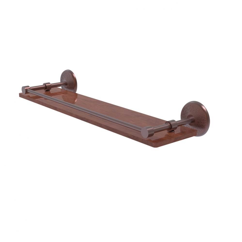 Monte Carlo Collection 22 Inch Solid IPE Ironwood Shelf with Gallery Rail