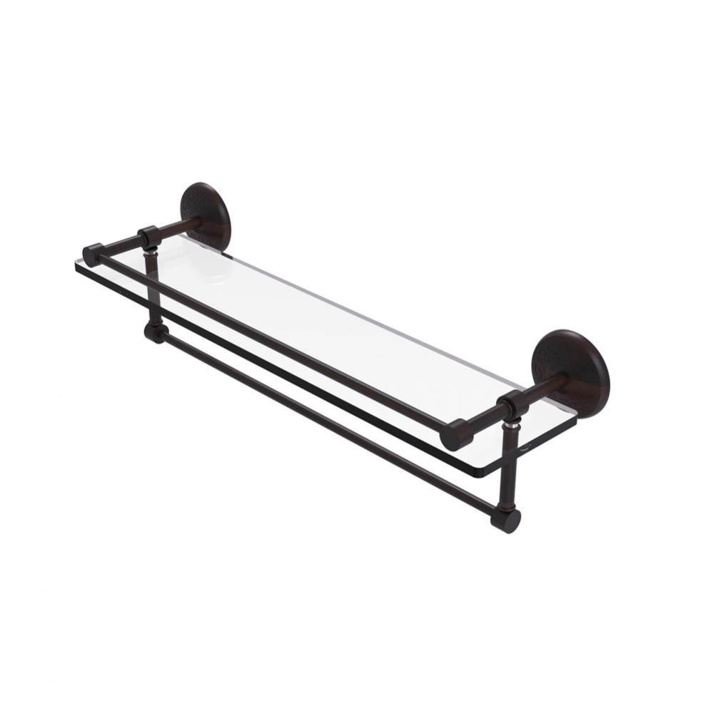 22 Inch Gallery Glass Shelf with Towel Bar