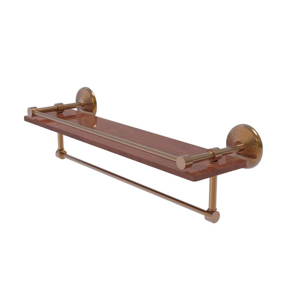 Monte Carlo Collection 22 Inch IPE Ironwood Shelf with Gallery Rail and Towel Bar