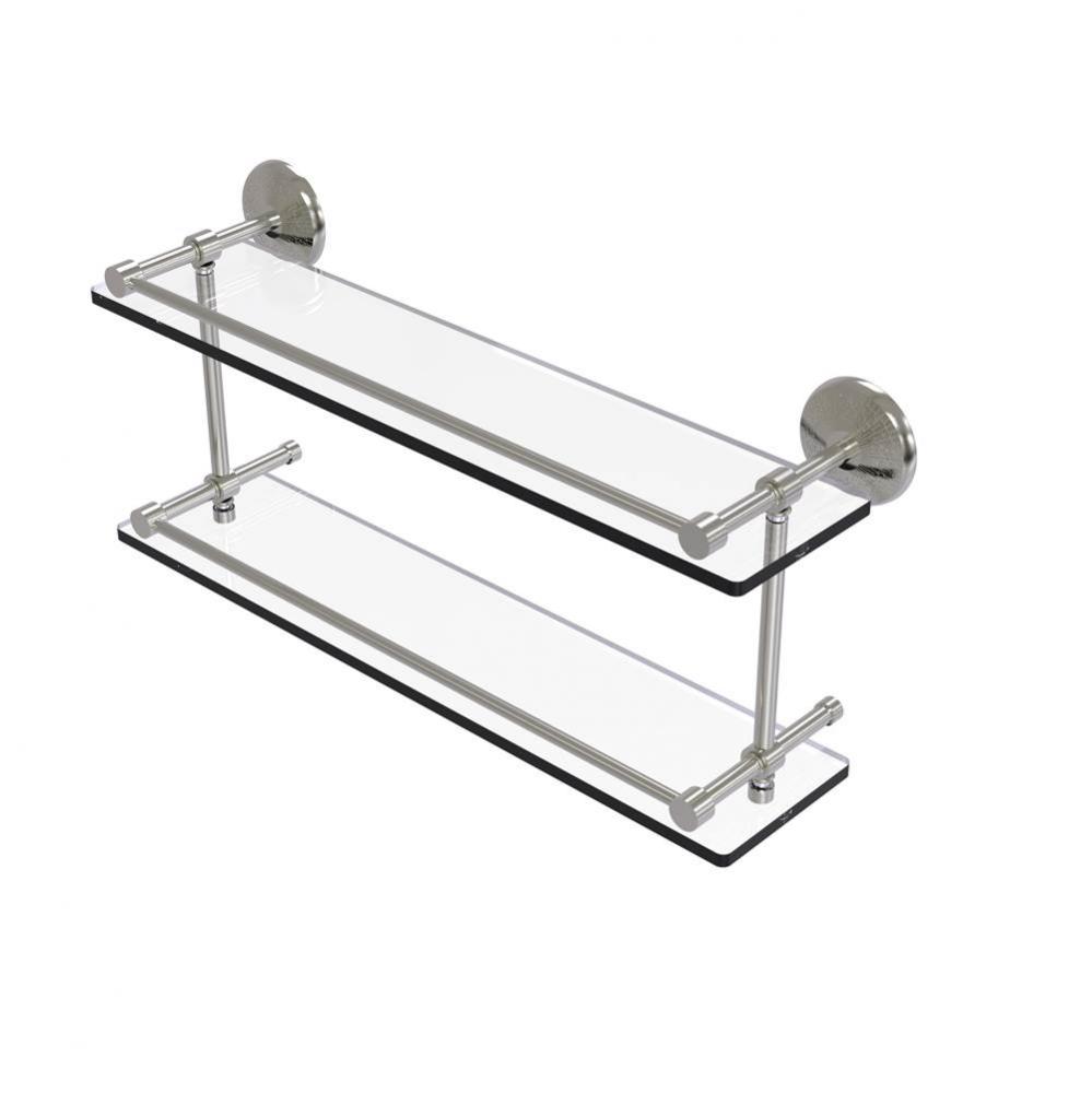 Monte Carlo 22 Inch Double Glass Shelf with Gallery Rail