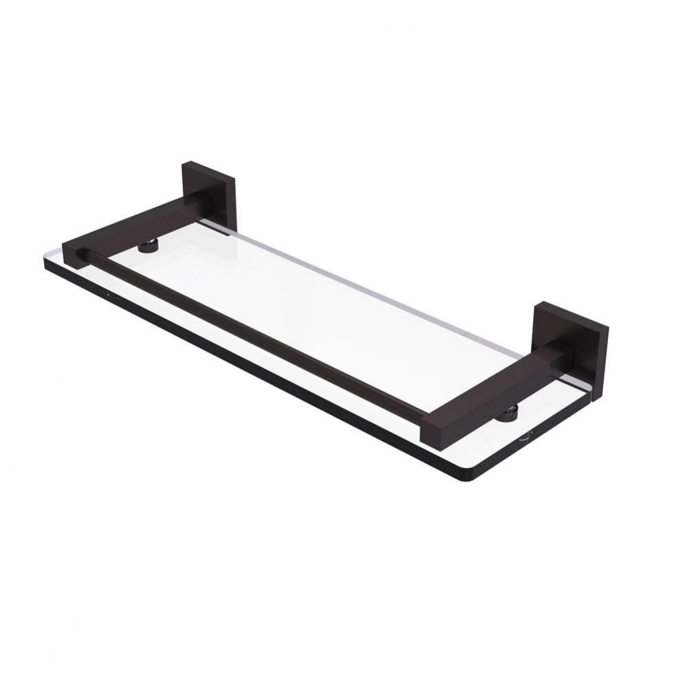 Montero Collection 16 Inch Glass Shelf with Gallery Rail